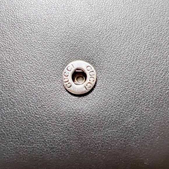 Gucci 762167 Mini Joan Double GG Logo Leather Black Bifold Long Wallet - NEW - Picture 5 of 7